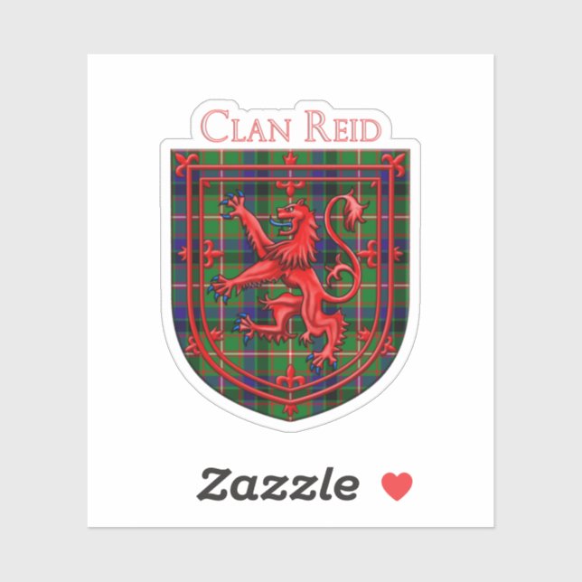 Pegatina Reid Tartan Scottish Plaid Lion Rampant (Hoja)