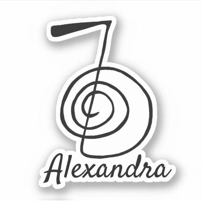 Pegatina Reiki: Cho Ku Rei: Monograma Añadir nombre (Anverso)