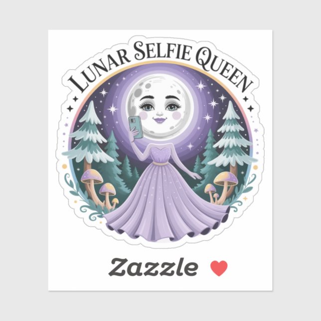 Pegatina Reina Celestial Selfie de la Luna Infantil (Hoja)