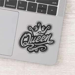 Pegatina Reina con corona, diseño de tipografía