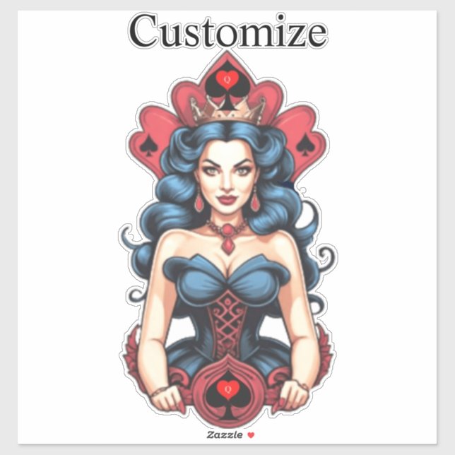 Pegatina Reina de espadas Thunder_Cove (Hoja)