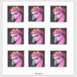 Pegatina Reina de flamenco cósmico