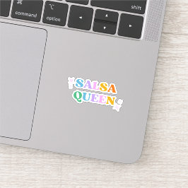 Pegatina reina de la salsa tipografía moderna retro linda