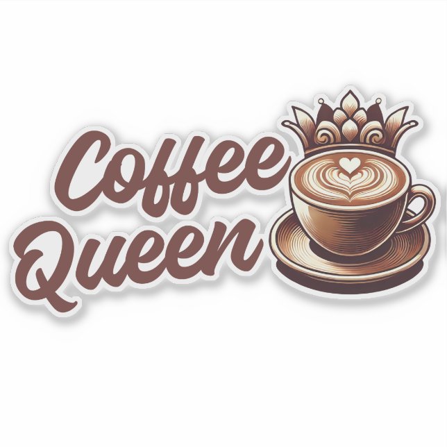 Pegatina Reina del café (Anverso)