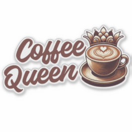 Pegatina Reina del café