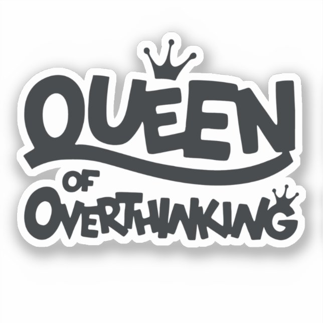 Pegatina Reina del exceso de pensamiento (Anverso)