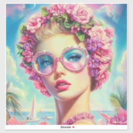 Pegatina Reina del glamour tropical