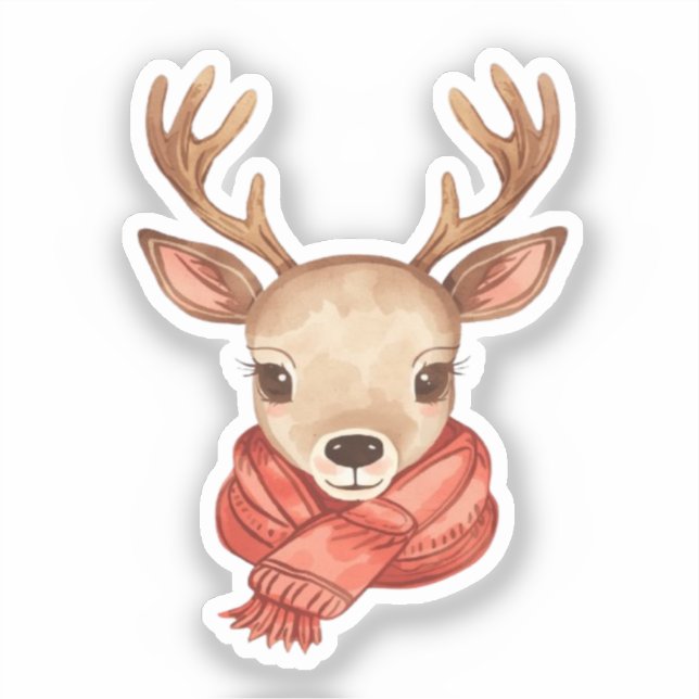 Pegatina Reindeer Sticker | Cute Christmas Deer (Anverso)