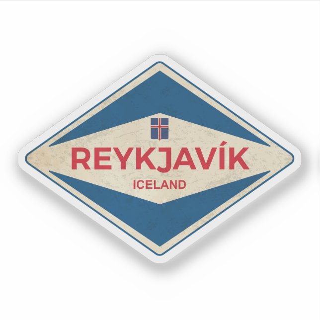 Pegatina Rekjavik iceland Vintage (Anverso)