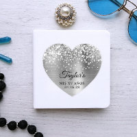 Relieve metalizado plateado Purpurinoso Mi XV Form