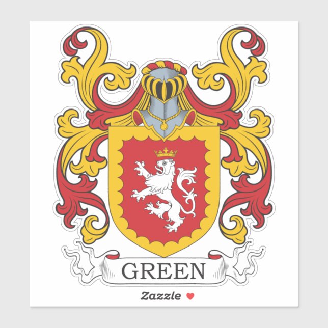 Pegatina Reloj de familia verde (Hoja)