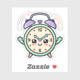 Pegatina Reloj despertador pastel kawaii para estudiar pega