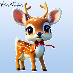 Pegatina Renos navideños con corbatas rojas, ternera con po