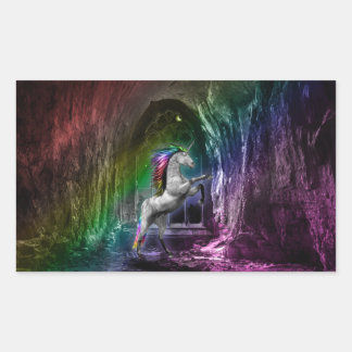 Pegatina Rentagular de Rainbow Unicorn