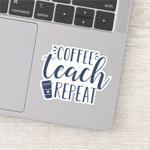 Pegatina Repetición de prueba de café Divertidos profesor
