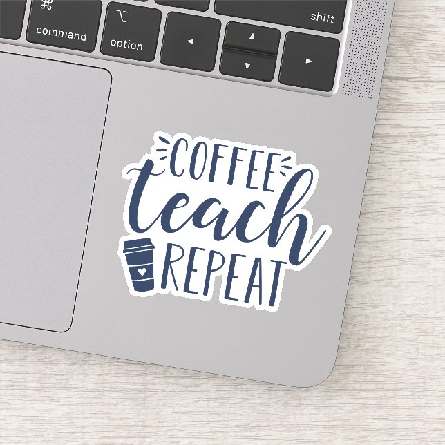 Pegatina Repetición de prueba de café | Divertidos profesor (Detalle)