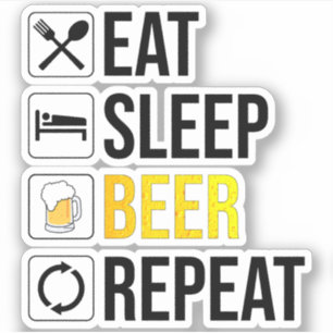 Pegatina Repetir la cerveza de sueño