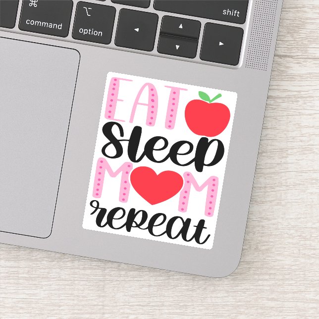 Pegatina REPITE A LA MAMÁ DE DORMIR | MOM LIFE Cute y Funny (Detalle)