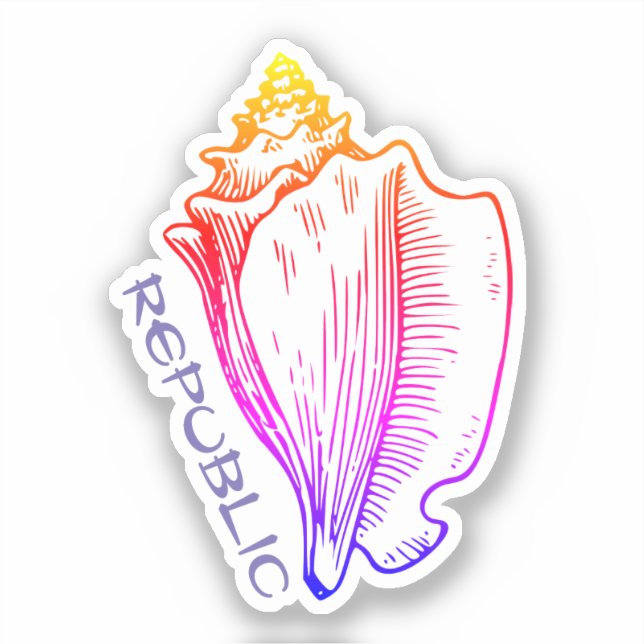 Pegatina República de Conch (Anverso)