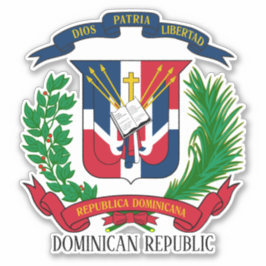 Pegatina República Dominicana Escudo Nacional De Armas Patr