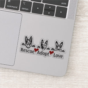 Pegatina Rescate Adoptar Amor   Personalizado Vinyl