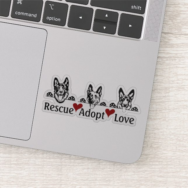 Pegatina Rescate Adoptar Amor | Personalizado Vinyl (Detalle)