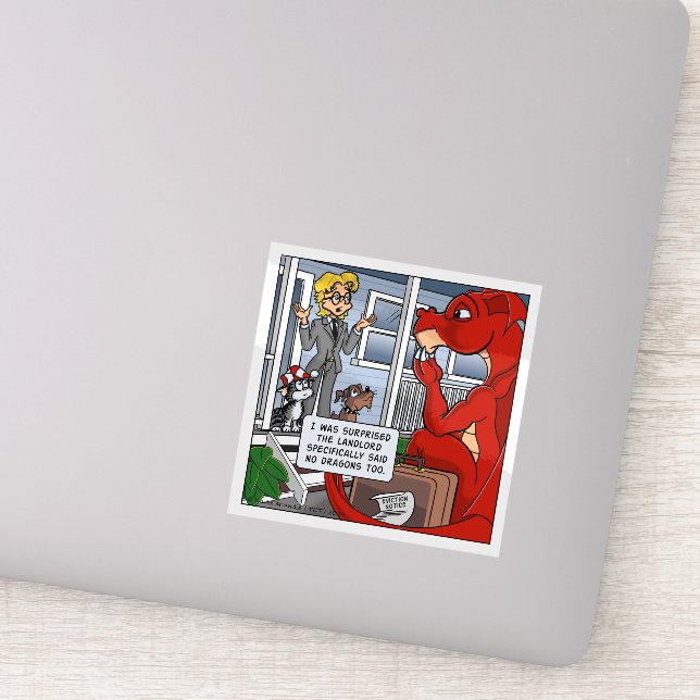 Pegatina Resident Dragon - The Landlord Said No Dragons  (Detalle)