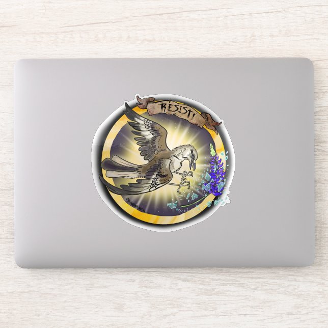 Pegatina Resist State Bird Texas Mockingbird (Ordenador)