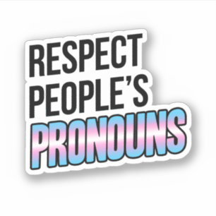 Pegatina Respetar los pronombres de las personas - Franjas