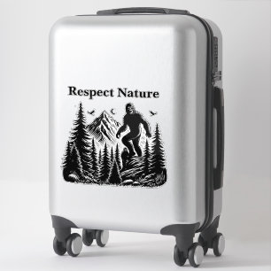 Pegatina Respeto a la naturaleza Yeti Arte de tinta para pi