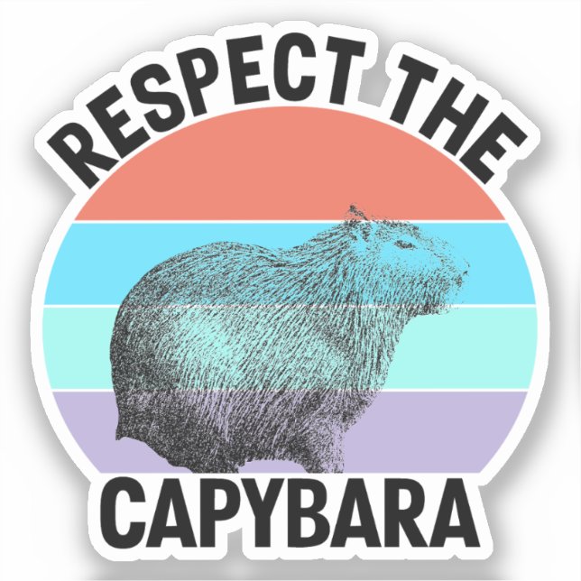 Pegatina Respeto Al Capibara, El Divertido Rodent Capibara (Anverso)