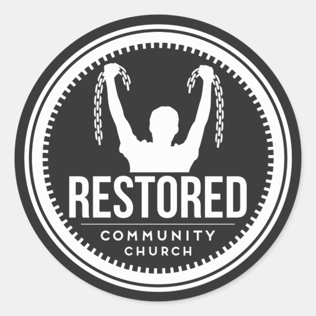 Pegatina restaurado (Rompiendo cadenas) (Anverso)