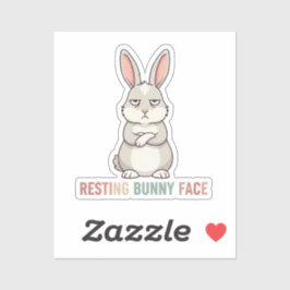 Pegatina Resting Bunny Face Funny Grumpy Rabbit Sarcastic 