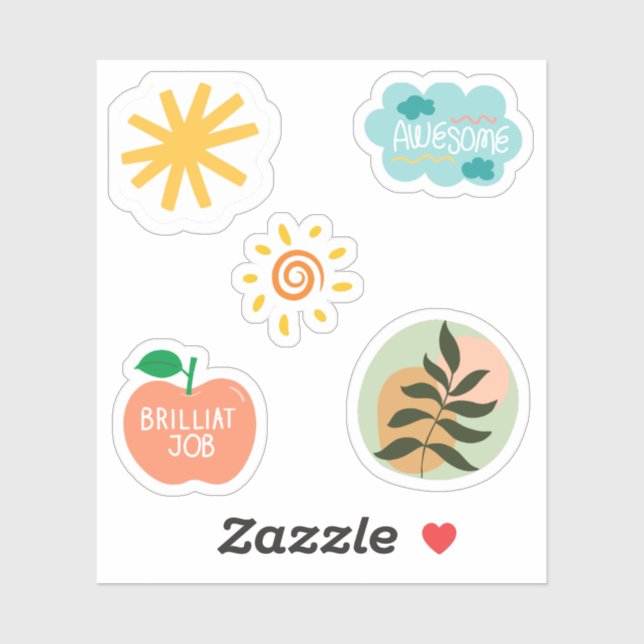 Pegatina Resumen de bonitos y cotizaciones positivas (Hoja)