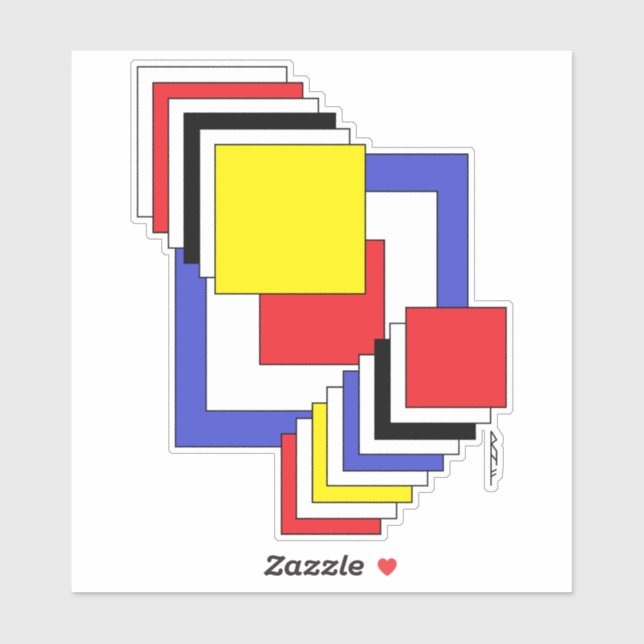 Pegatina Resumen de cuadrados (Hoja)