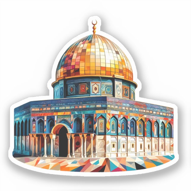 Pegatina Resumen de cubismo en Aqsa Palestina (Anverso)