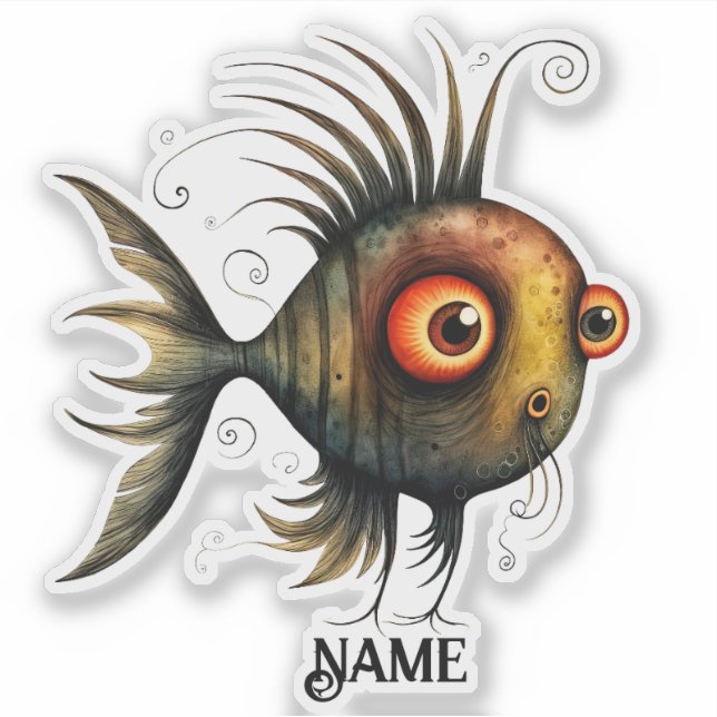 Pegatina Resumen de peces animal personalizado (Anverso)