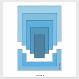 Pegatina Resumen de Rectángulo en Azul