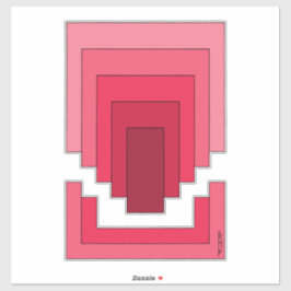 Pegatina Resumen de Rectángulo en rojo