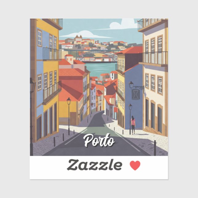 Pegatina Resumen de viajes de Porto Portugal (Hoja)