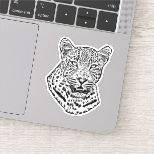 Pegatina Resumen Leopardo de la nieve Leopardo original de