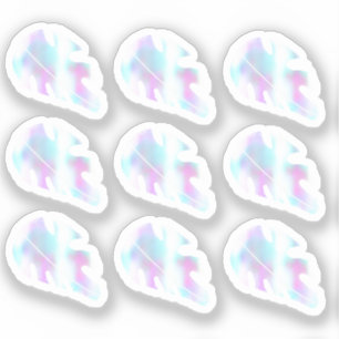 Pegatina Resumen Monstera Leaf Liquid Faux Holographic Set
