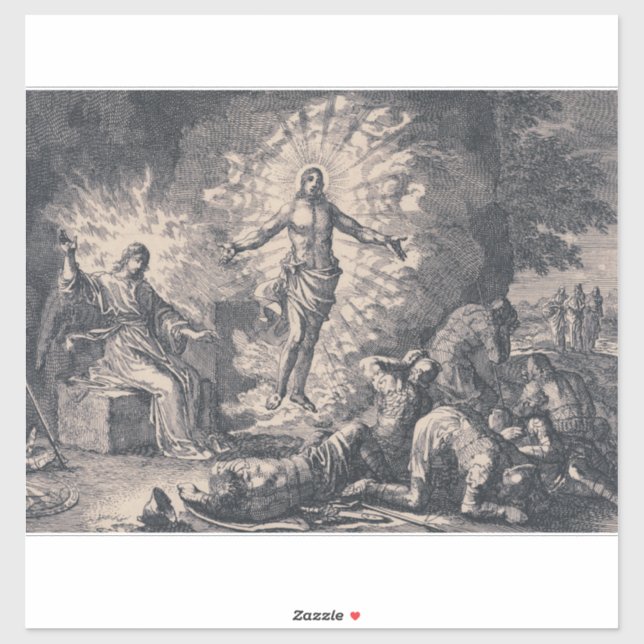 Pegatina Resurrección de Jesucristo por Jan Luyken (Hoja)