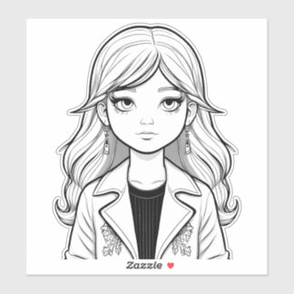 Pegatina Retrato caprichoso de un joven soñador