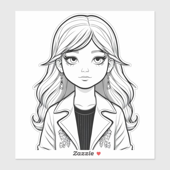 Pegatina Retrato caprichoso de un joven soñador (Hoja)