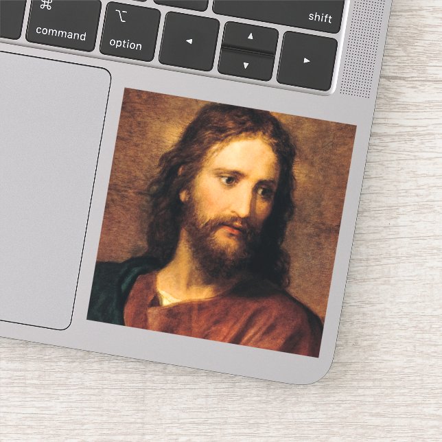 Pegatina Retrato de Cristo por Heinrich Hofmann (Detalle)