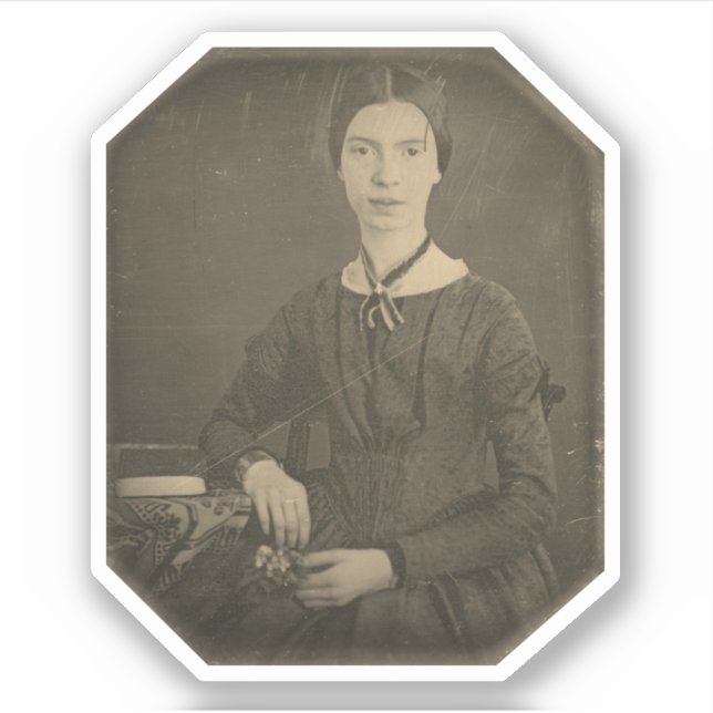 Pegatina Retrato de Emily Dickinson (Anverso)