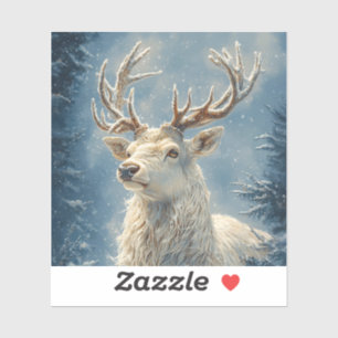 Pegatina Retrato de Escalera Blanca Arte De Invierno Místic