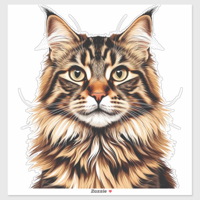 Pegatina Retrato de gato American Bobtail de cerca (Hoja)