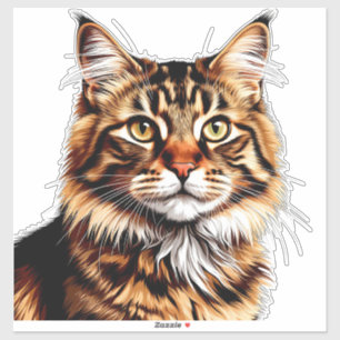 Pegatina Retrato de gato American Bobtail en primer plano
